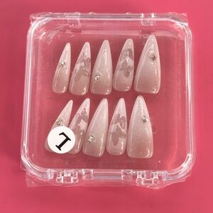 Hand Painted Butterfly Nails with Sequin Press Ons